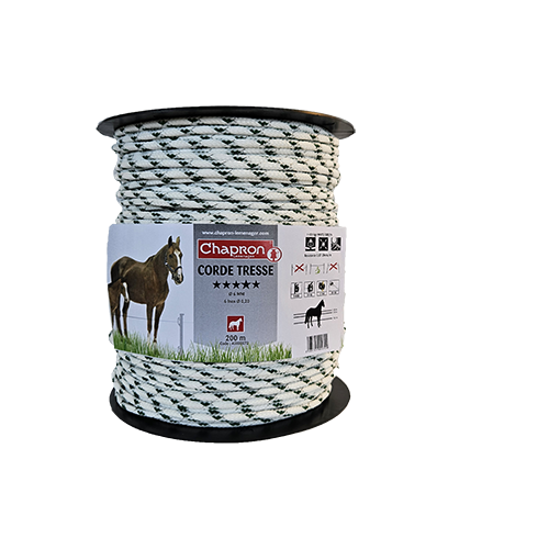 Corde de clôture électrique tressée diamètre 6 mm 200m