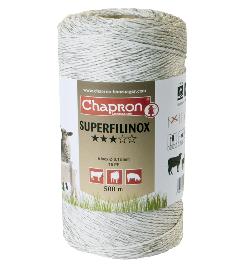 Cordon de clôture torsadé diamètre 2 mm SUPERFILINOX 500m