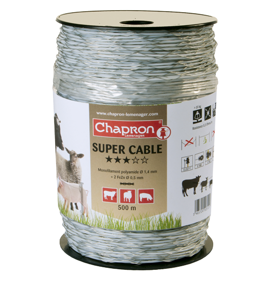 Cordon de clôture guipé 1,4 mm SUPERCABLE