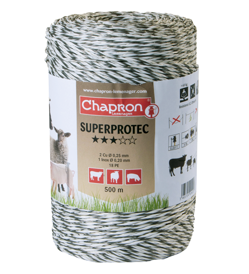 Cordon de clôture torsadé diamètre 2 mm SUPERPROTEC