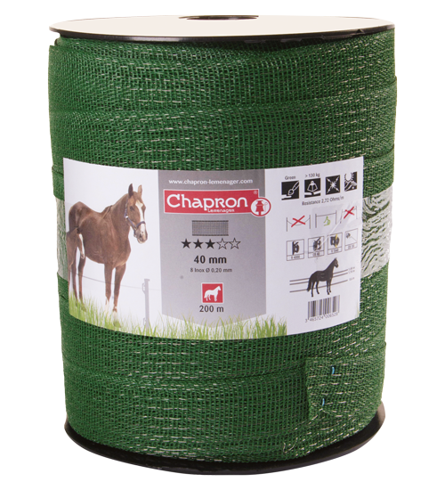 Ruban de clôture électrique qualité Inox largeur 40 mm