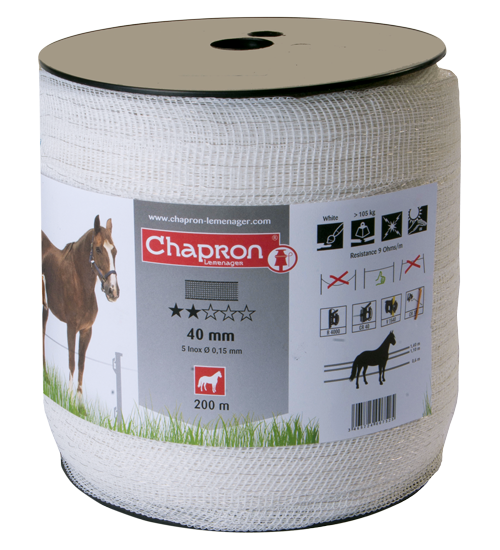 Ruban de clôture électrique qualité Eco largeur 40 mm 200m