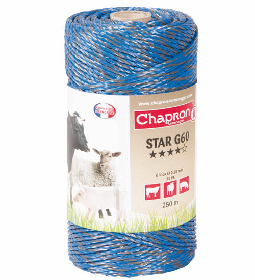 Cordon de clôture bleu et gris STAR G 60 250m