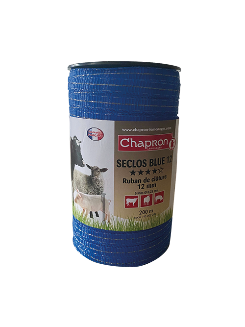 Ruban 12 mm bleu conducteurs en inox 200m