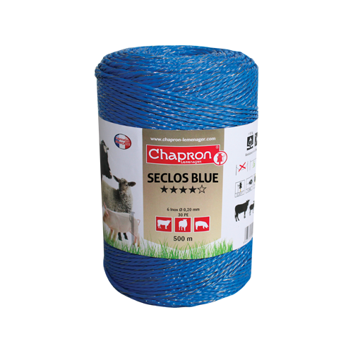 Cordon de clôture électrique bleu
